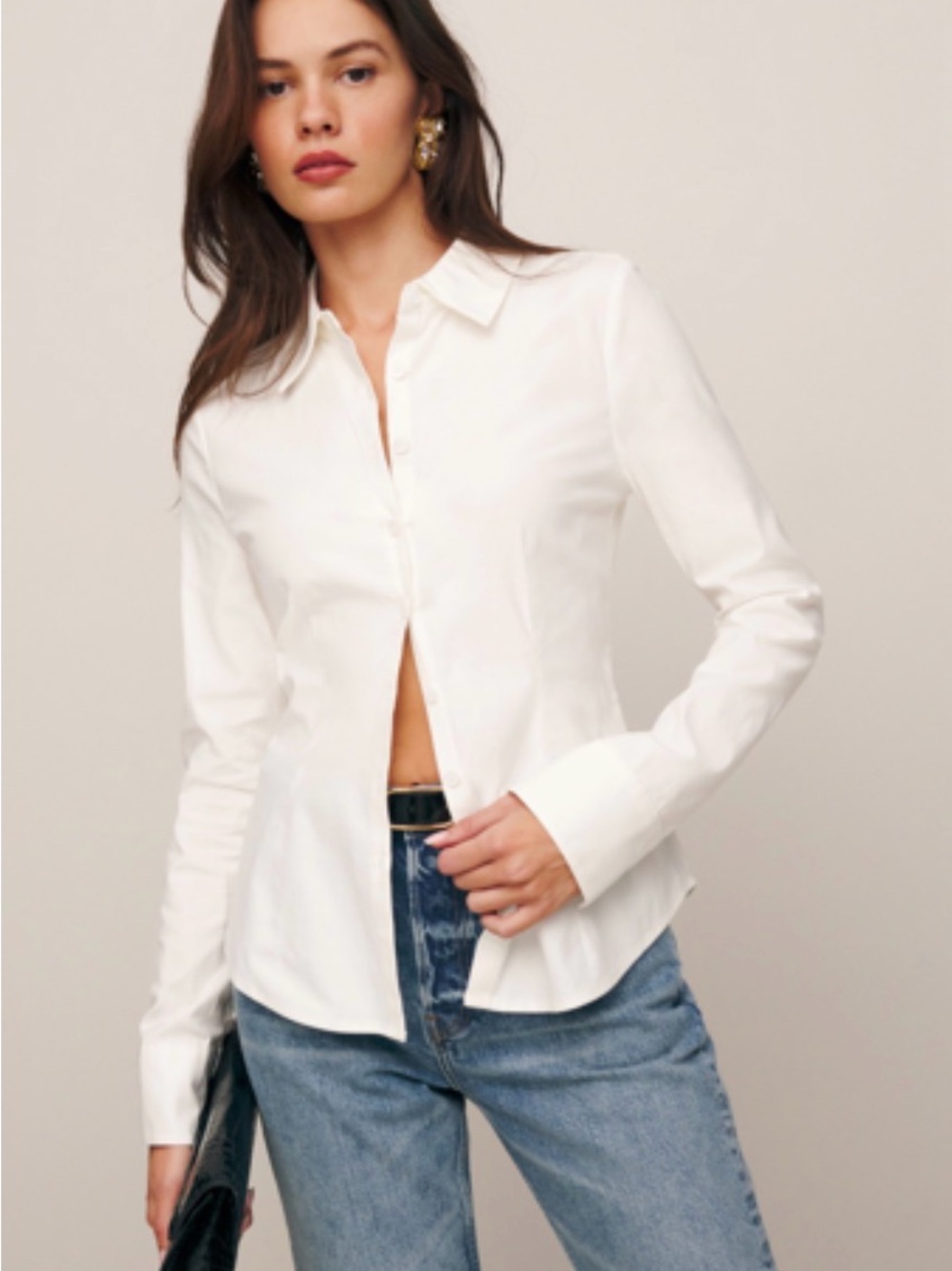 Reformation Camille Rowe Blouse - white